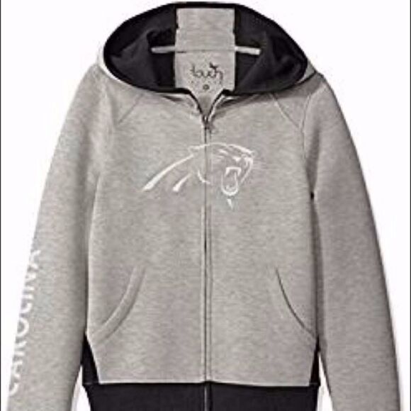 Panthers Grey Reflective Logo Zip Up Hoodie - Size Small - Picture 1 of 9